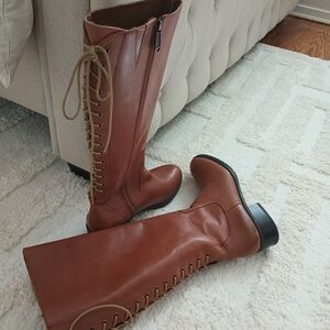 Donald J. Pliner Brown Lace Up Boots